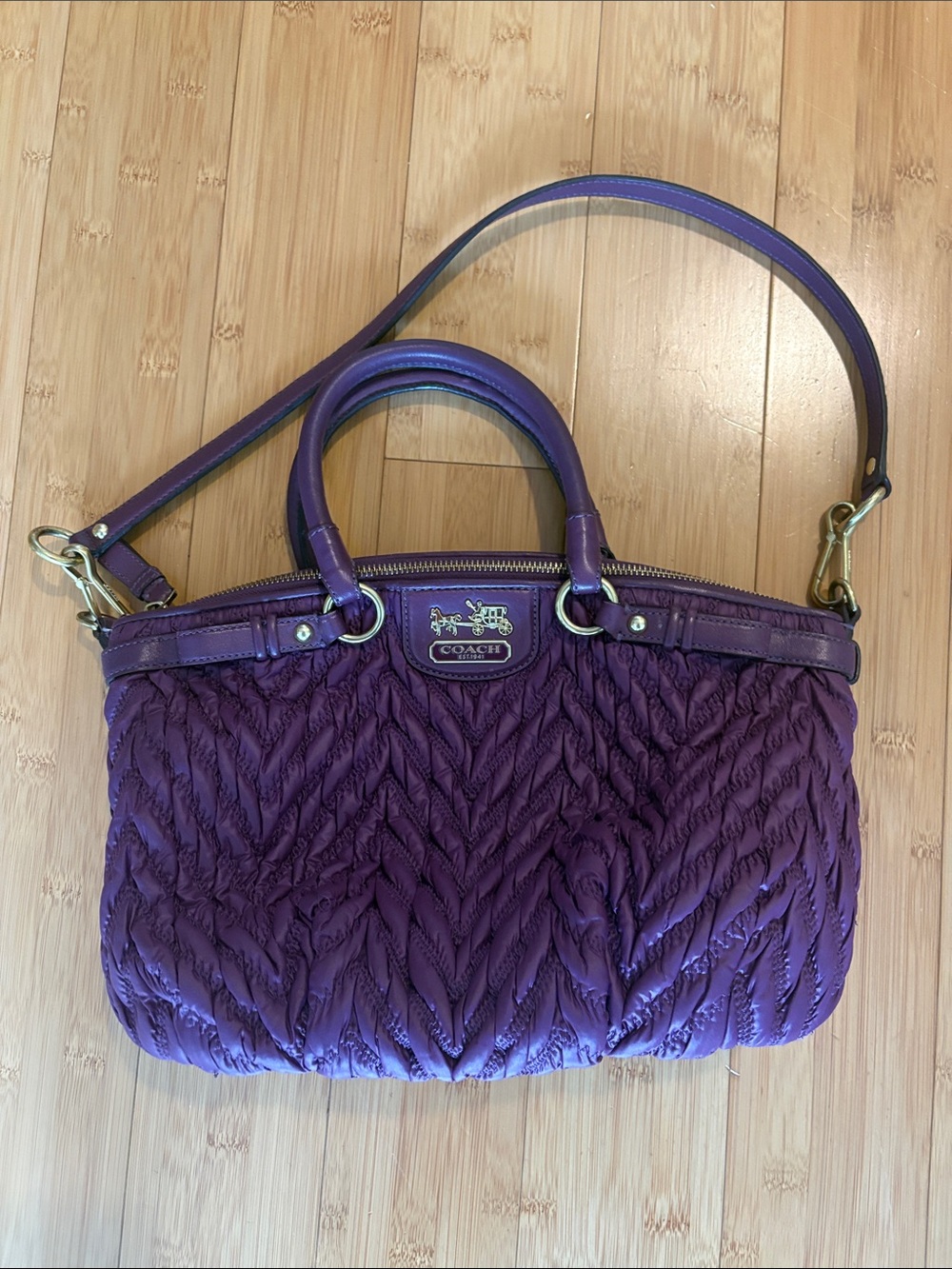 Coach Purple Quilted Shoulder & Top Handle bag